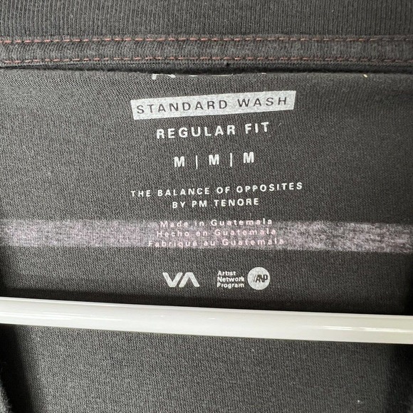 RVCA Standard Tee Long sleeve M Men’s T-shirt Black Standard Wash - Picture 3 of 4